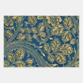 Golden Blossom Wrapping Paper Flat Sheet Set 3 Geschenkpapier Set (Vorderseite 3)