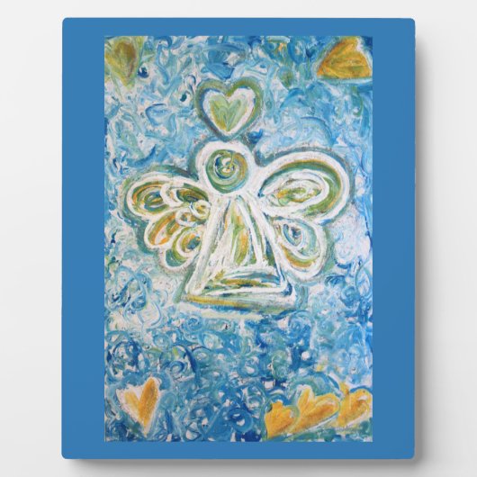 Golden Blue Angel Malerei Plaque Geschenk Fotoplatte (Vorderseite)