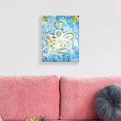 Golden Blue Angel Malerei Wrapped Canvas Art Leinwanddruck (Insitu (Wohnzimmer))
