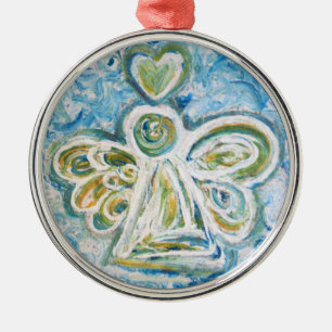 Golden Blue Angel Ornament Aus Metall