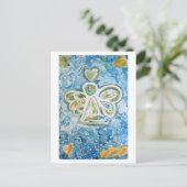 Golden Blue Angel Postkarte (Stehend Vorderseite)