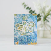 Golden Blue Angel Postkarte (Stehend Vorderseite)