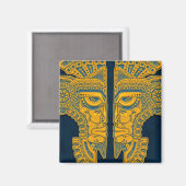 Golden Blue Aztec Twins Magnet (Vorderseite/Rückseite)