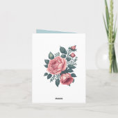 Golden Blue Blume 25. Hochzeitstag Einladung (Rückseite)