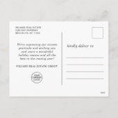 Golden Blue Christmas Stars Unternehmensgrüße Feiertagspostkarte (Rückseite)