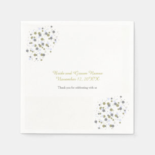 Golden Blue Confetti Dots Serviette
