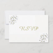 Golden Blue Confetti Dots UAWG RSVP Karte (Vorderseite)
