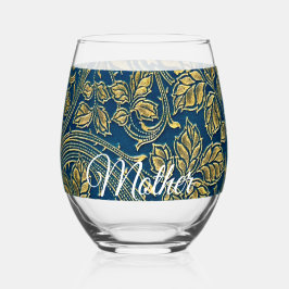 Golden Blue Elegance  Drinkware Set Weinglas Ohne Stiel