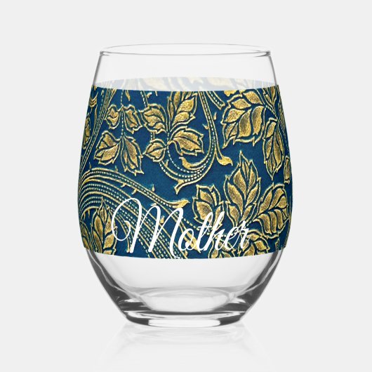 Golden Blue Elegance Drinkware Set Weinglas Ohne Stiel (Vorderseite)