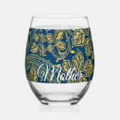 Golden Blue Elegance Drinkware Set Weinglas Ohne Stiel (Rückseite)
