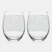 Golden Blue Elegance Weinglas Ohne Stiel (Rückseite)