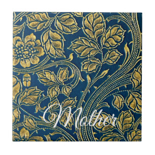 Golden Blue Eleganz Fliese