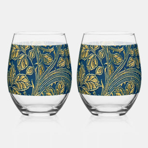 Golden Blue Eleganz Weinglas Ohne Stiel
