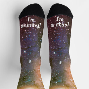 Golden Blue Festives Kosmisches Feiertags Cheers Socken