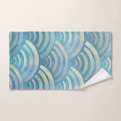 Golden Blue Fish Scales Muster Badhandtuch Set (Handtuch)