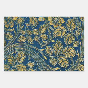 Golden Blue Geschenkpapier Set