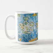 Golden Blue Guardian Angel Art Custom Coffee Cup Kaffeetasse (Links)