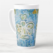 Golden Blue Guardian Angel Custom Latte Cup Tasse (Linke Ecke)