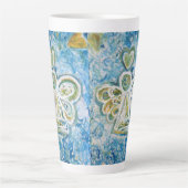 Golden Blue Guardian Angel Custom Latte Cup Tasse (Vorderseite)