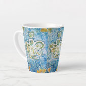 Golden Blue Guardian Angel Custom Latte Cup Tasse (Linke Ecke)