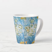 Golden Blue Guardian Angel Custom Latte Cup Tasse (Rechte Ecke)