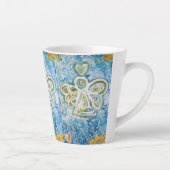 Golden Blue Guardian Angel Custom Latte Cup Tasse (Rechts)