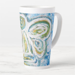 Golden Blue Guardian Angel Custom Latte Tasse Cup