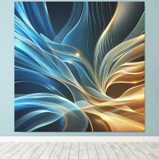 Golden Blue Leinwanddruck (Insitu (Holzboden))