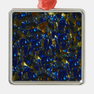 Golden Blue Ornament Aus Metall