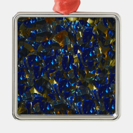 Golden Blue Ornament Aus Metall (Vorne)