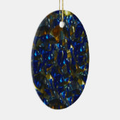 Golden Blue Oval Keramikornament (Rechts)
