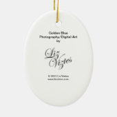 Golden Blue Oval Keramikornament (Hinten)