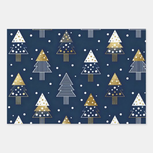 Golden Blue Pine Feiertage  Geschenkpapier Set (Vorderseite 2)
