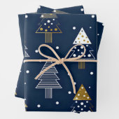 Golden Blue Pine Feiertage  Geschenkpapier Set (Beispiel)
