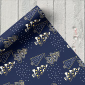 Golden Blue Pine Holiday Packaging Paper Sheets Geschenkpapier Set