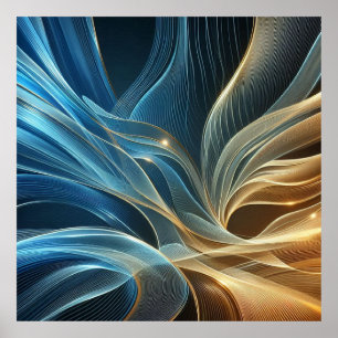 Golden Blue Poster