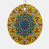 Golden-blue snowflake like pattern (sunset-Joker) Keramik Ornament (Links)