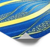 Golden Blue Waves bei Sunset Poster (Ecke)