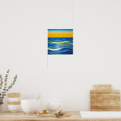Golden Blue Waves bei Sunset Poster (Küche)