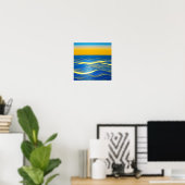 Golden Blue Waves bei Sunset Poster (Heimbüro)
