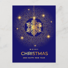 Golden Blue Weihnachts-Ornament Firmengrüße Feiertagspostkarte