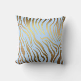 Golden Blue Zebra Safari Kissen