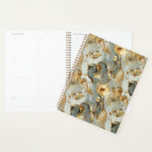 Golden Blues Grays Ink Floral Watercolor Planer (Anzeige)