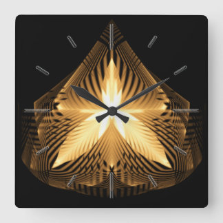 Golden Blüh 1 Wall Clocks Optionen Quadratische Wanduhr