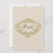 Golden Blüh Hochzeit Einladung (Rückseite)