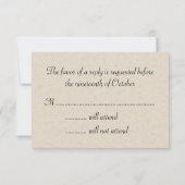 Golden Blüh Wedding Wappen Beige Wedding RSVP Karte (Rückseite)