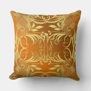 golden, Blume, Fantasie, elegant, Muster, subtil, Kissen
