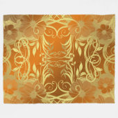 golden, Blume, Fantasie, elegant, mustergültig, su Fleecedecke (Vorderseite (Horizontal))