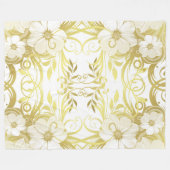 golden, Blume, Fantasie, elegant, mustergültig, su Fleecedecke (Vorderseite (Horizontal))