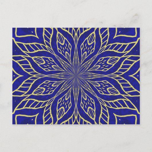 Golden Blume Mandala Postkarte (Vorderseite)